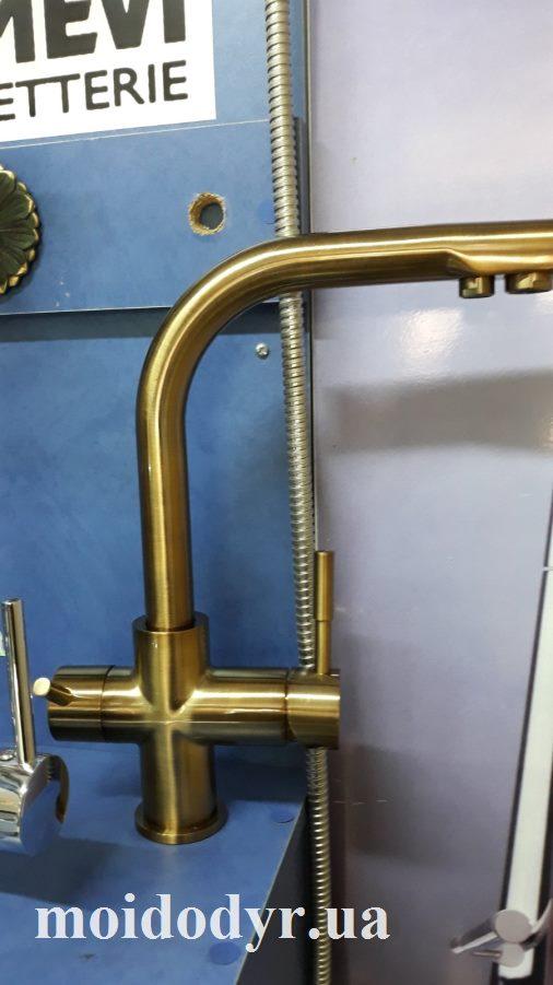 Змішувач кухонний Blue Water Alabama старе золото питної 3 в 1