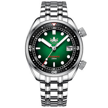 Чоловічі годинники PHOIBOS EAGLE RAY 200M Automatic Compressor Dive Watch PY029A Green