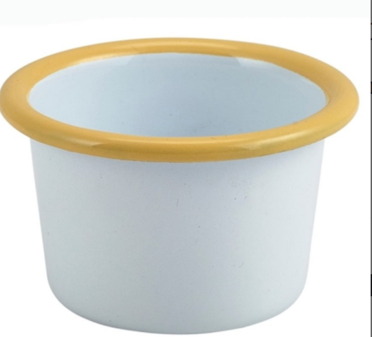 Соусник емаль 90мл (d-7/h-4,3см) жовтий обідок "GenWare"