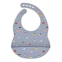 Слинявчик силіконовий з кишенею і принтом, фото 2