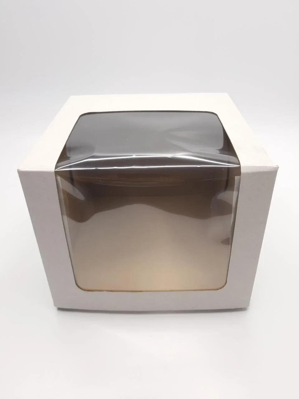 Коробка для торта 250*250*200, з панорамним вікном мікрогофрокартон