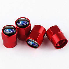 Ковпачки на ніпель захисні для Субару Alitek Short Red Subaru, 4 шт.