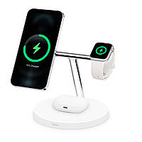 Зарядная док-станция Belkin BOOST CHARGE PRO 3-in-1 Wireless Charger with MagSafe, White (WIZ009ttWH-APL)