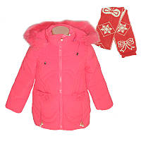 Зимова куртка для дівчинки 86-110 арт.КМ-2 з шарфом