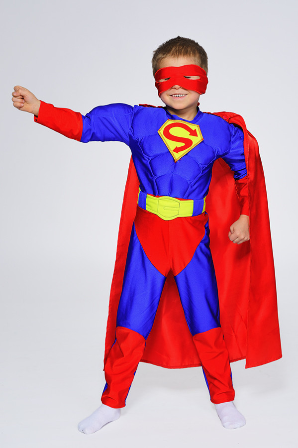 Дитячий карнавальний костюм Супермена на зріст 98-104 см, 104-110 см, 110-116 см, 122-128 см, 134-140 см