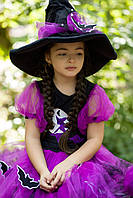 Детский карнавальный костюм Ведьмочки для девочки на Хеллоуин purple 128-134