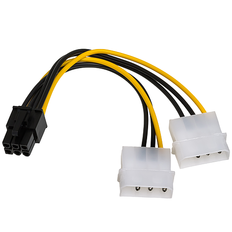 Кабель живлення для відеокарт 6 pin ATX - 2 х Molex, фото 1