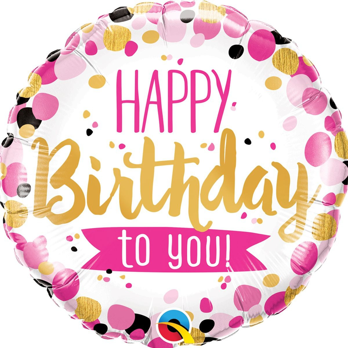 Фольгована куля з гелієм коло 45 см "Happy Birthday to you"