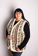 Жіноча жилетка Візерунки з овчини 100TM 50-58р. з облямівкою