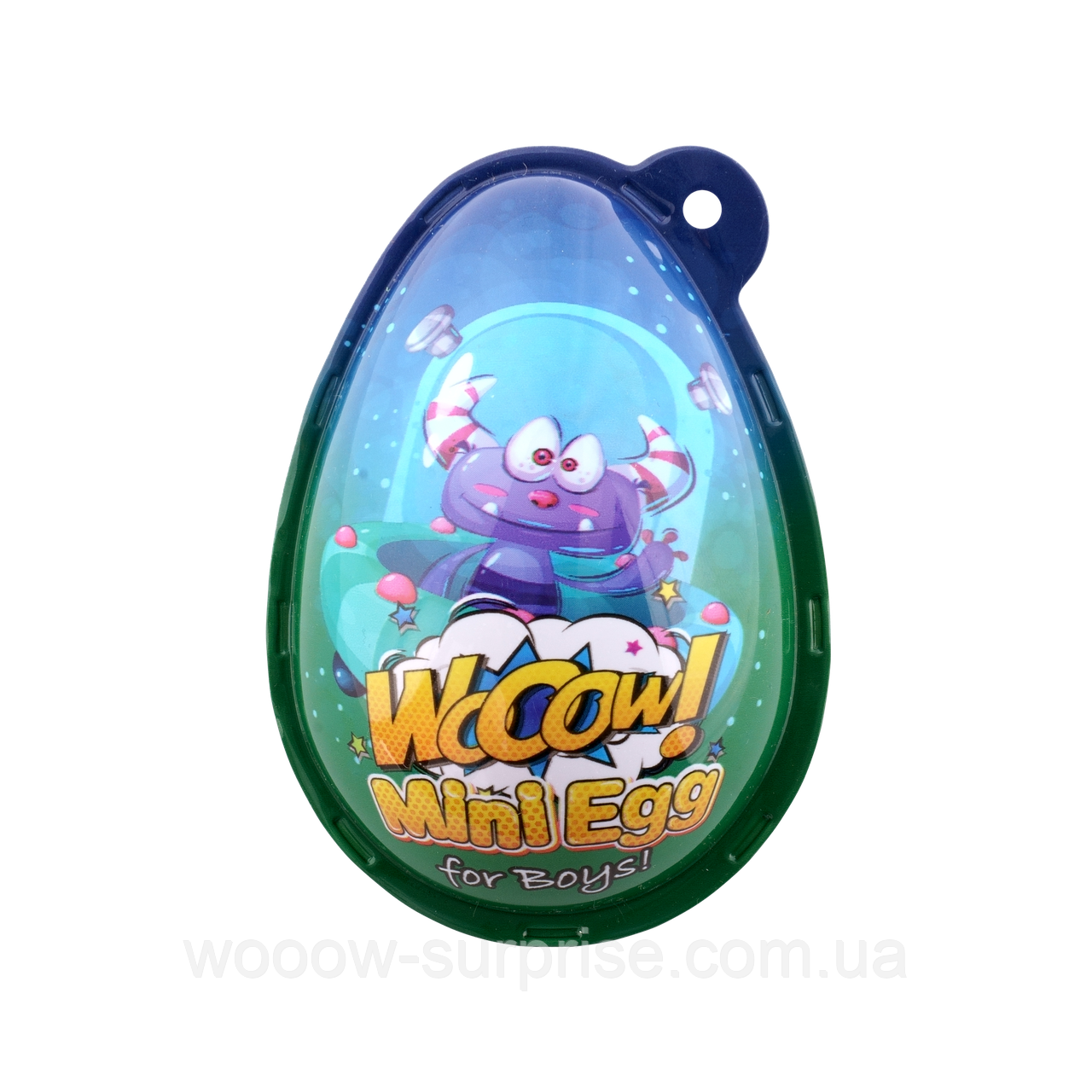 Яйце пластикове з цукерками та сюрпризом для хлопчика Mini WOOOW egg