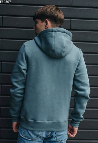 Толстовка мужская осень/зима Staff zip basic blue gray fleece сине- серый EE0307 XS, 44, фото 2