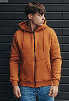 Утепленная Толстовка мужская осень/зима Staff zip basic light brown fleece светло- коричневый EE0306