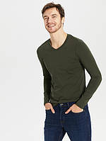 Чоловічий реглан LC Waikiki/ЛС Вайки кольору хакі з V-подібним вирізом