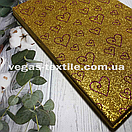 Глітерний фоамран з малюнком серце (товщина 2 мм, 20 на 30 см) Золотистий, фото 2