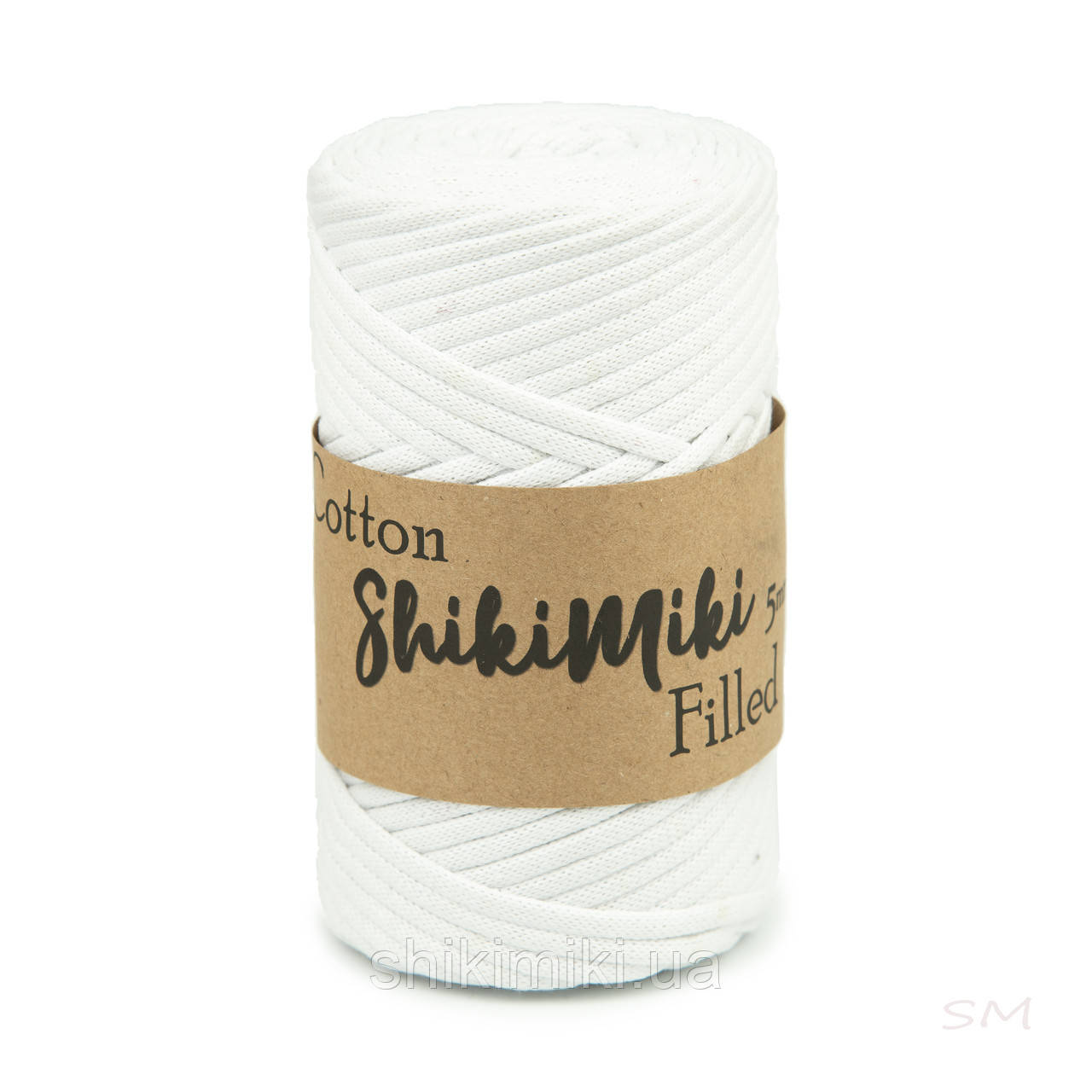 Трикотажний бавовняний шнур Cotton Filled 5 мм, колір Білий