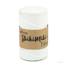 Трикотажний бавовняний шнур Cotton Filled 5 мм, колір Білий
