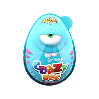 Яйцо пластиковое Crazy egg с игрушкой-сюрпризом и конфетами для мальчика