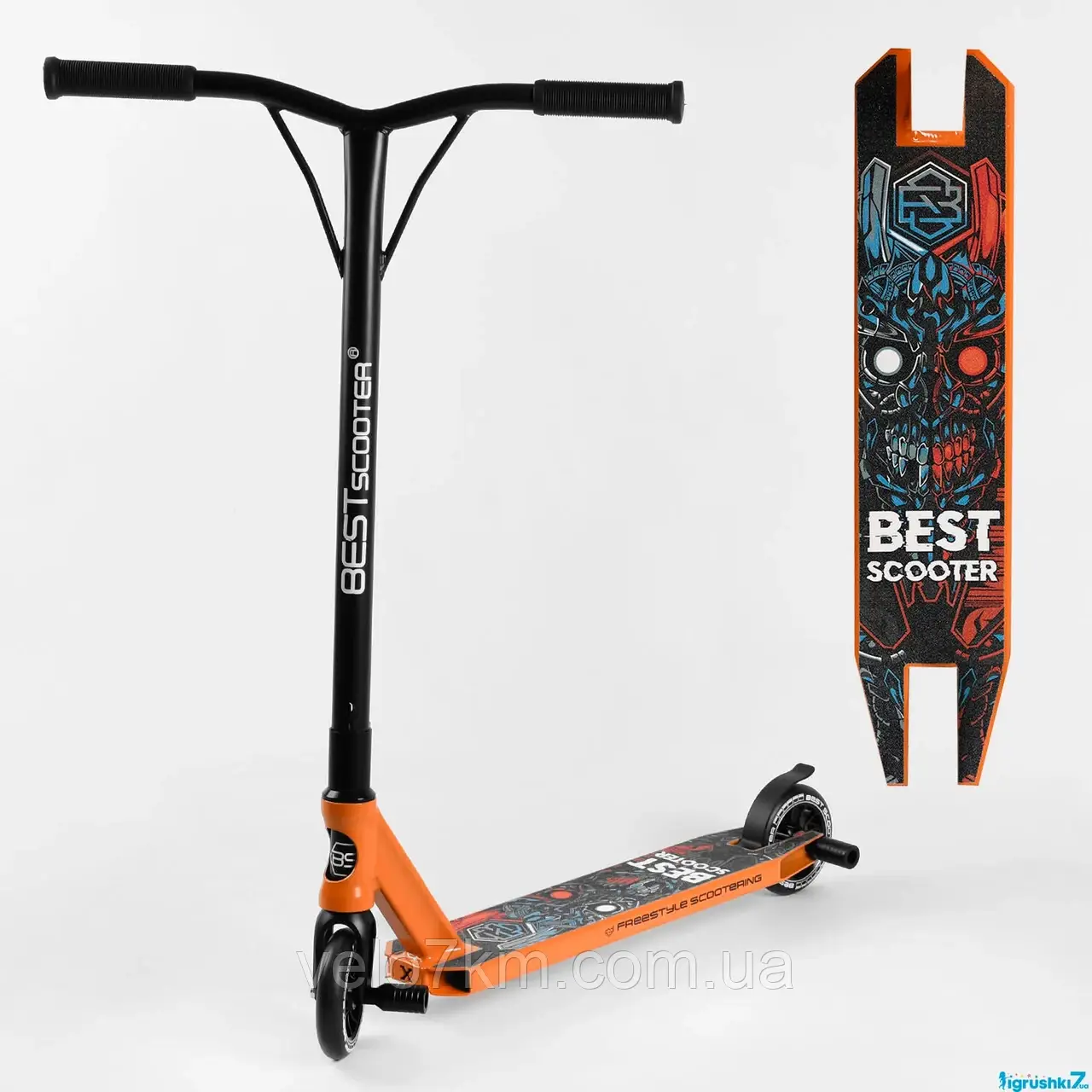 Самокат трюковий CROSSER TITAN 5.0 колеса 120мм вантажопідйомність до 120 кг, червоний + ПЕГИ В ПОДАРУНОК!!!