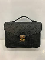 Модная женская черная кожаная сумка Louis Vuitton луи витон