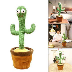 Танцювальний кактус — повторюшка Dancing Cactus, що співає 120 пісень з підсвіткою на акумуляторі, фото 1