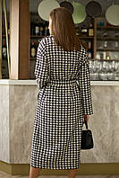 Елегантне демісезонне пальто в модний принт 1784/1 (42-50р) у кольорах 4871 чорно-білий, фото 5