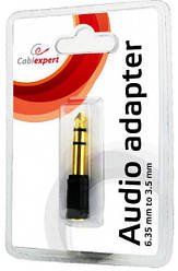 Адаптер аудіо Cablexpert 6.35 мм M/F 3.5 мм (A-6.35M-3.5F)