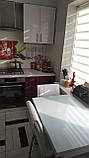 Розкладний білий стіл прямокутний обідній кухонний з ДСП зі склом 60*90/150см. (Лотос-М / Mobilgen), фото 4
