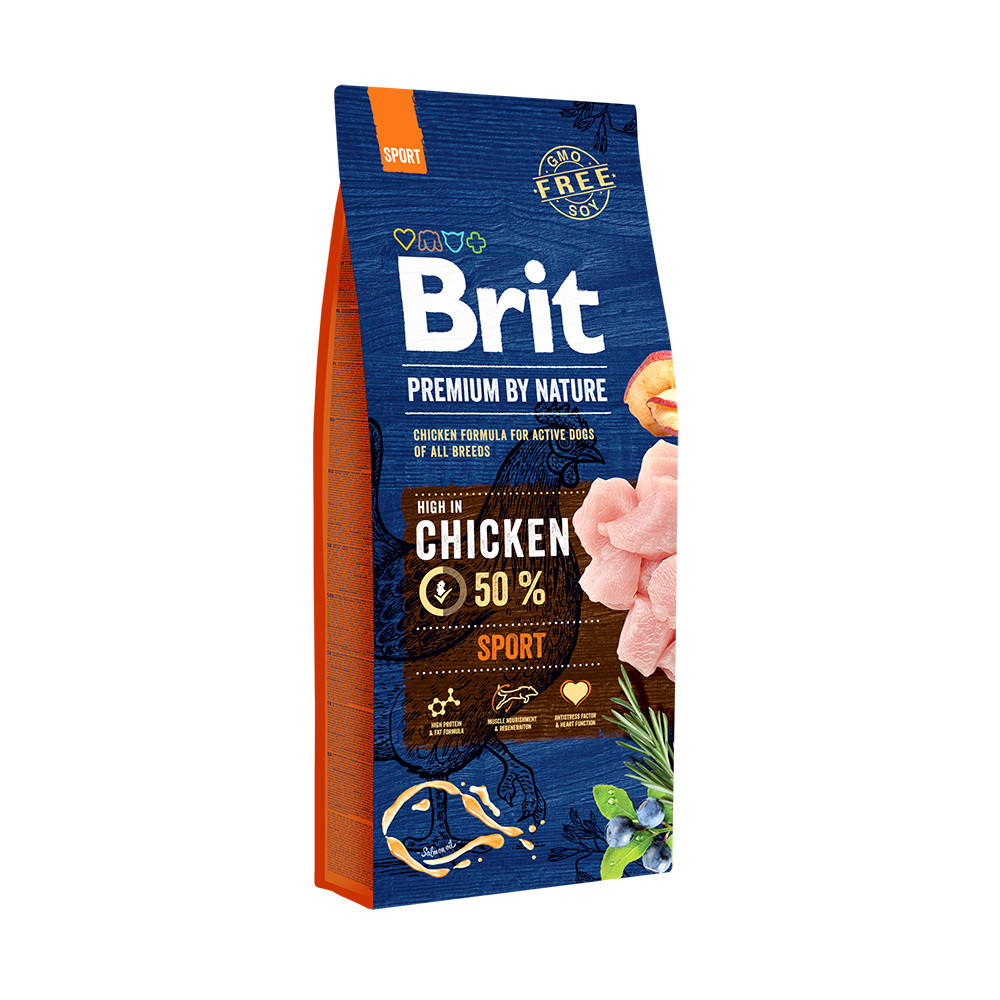 Brit Premium Sport сухий корм для собак з високими витратами енергії 15 кг 3 кг в подарунок АКЦІЯ