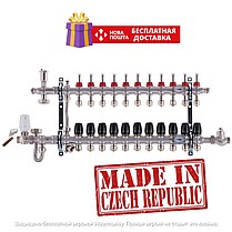 Колектор для теплої підлоги в комплекті із змішувальною групою та байпасом без насоса Koer S1011-11, фото 2