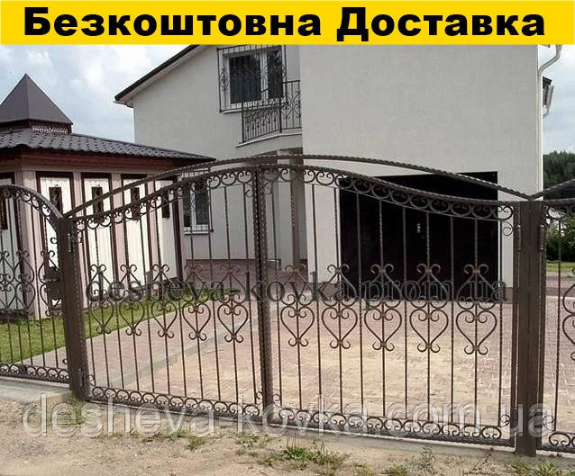 Ковані ворота з листочками