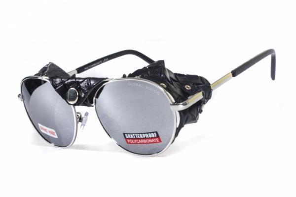 Окуляри захисні відкриті Global Vision AVIATOR-5 (mirror silver) дзеркальні сірі