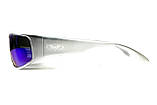 Окуляри захисні відкриті Global Vision BAD ASS-1 Silver (G-Tech™ blue) сині дзеркальні, фото 9