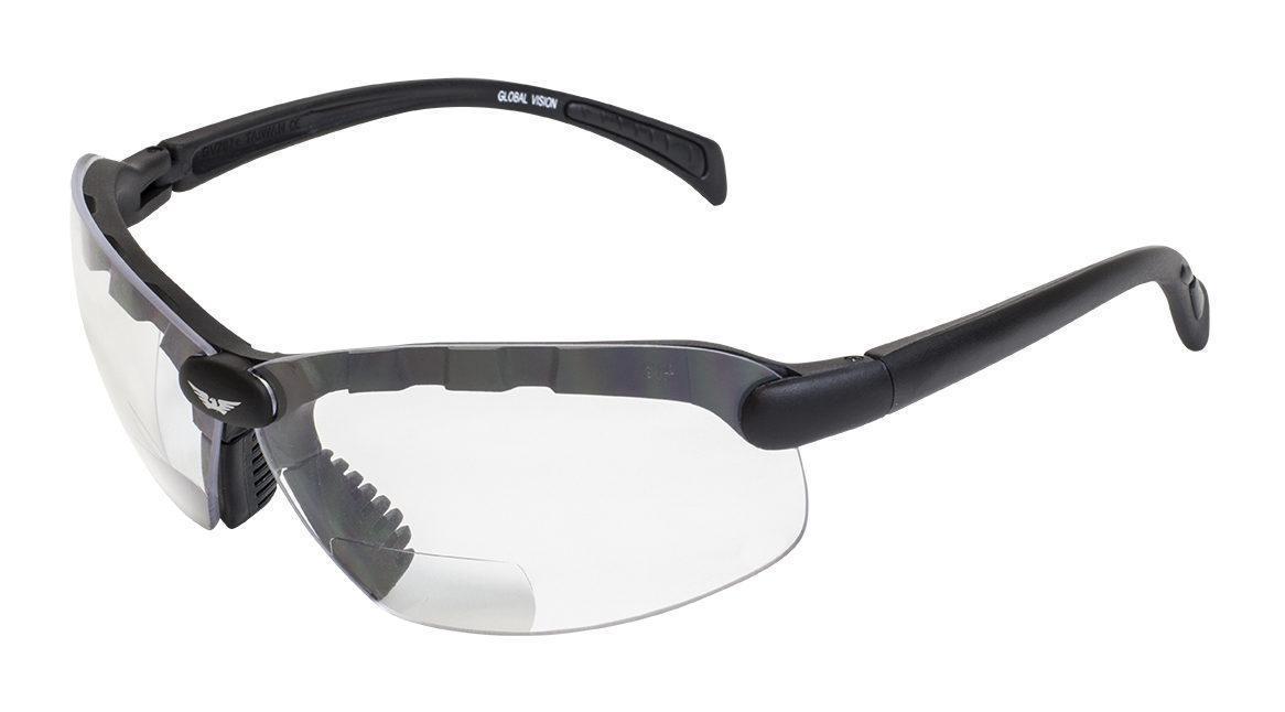 Біфокальні захисні окуляри Global Vision C-2 BIFOCAL (+1.0) (clear) прозорі