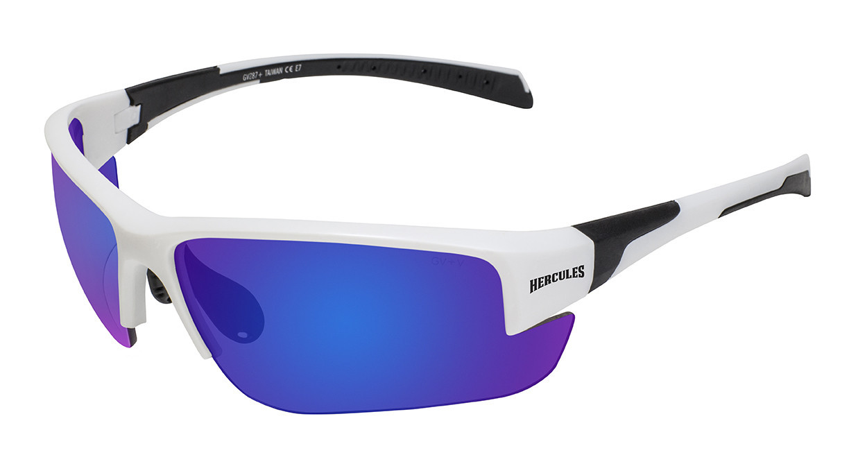Окуляри захисні відкриті Global Vision HERCULES-7 White (G-Tech™ blue) сині дзеркальні