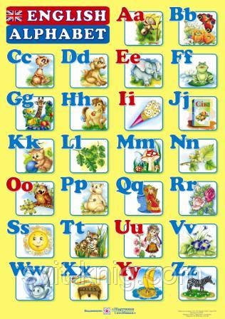 Плакат. Англійський алфавіт для учня. Друковані літери (формат А4),, фото 1