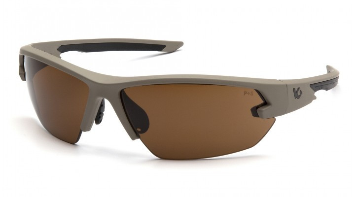 Окуляри захисні відкриті Venture Gear Tactical SEMTEX Tan (Anti-Fog) (bronze) коричневі