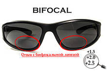 Біфокальні поляризаційні захисні окуляри 3в1 BluWater Winkelman-2 (+2.5) Polarize (gray) сірі
