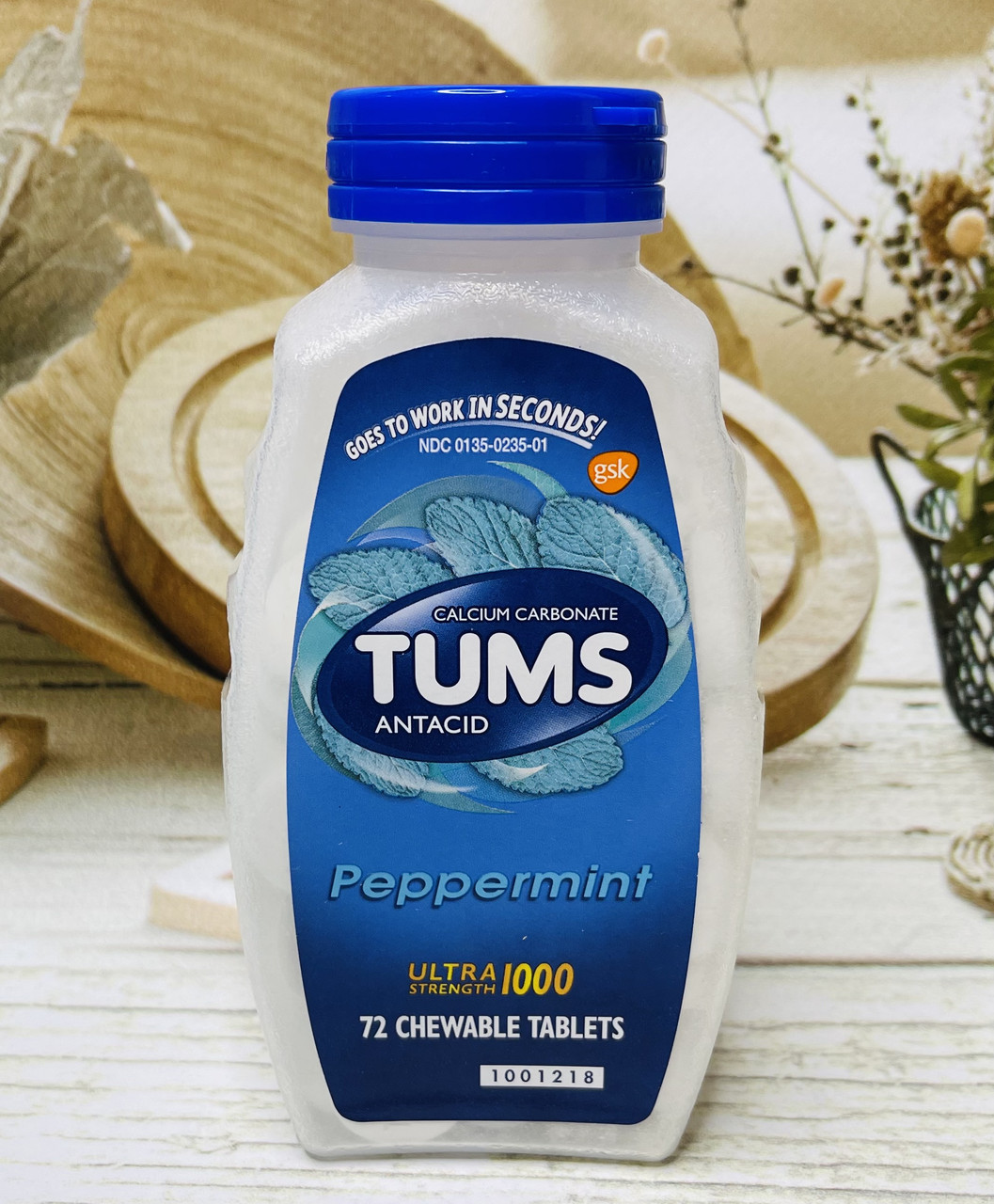 Цукерки від печії та болю у шлунку TUMS Antacid м'ятні, 72шт