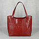 Жіноча сумка шкіряна 01 червоний "Кайман", фото 4