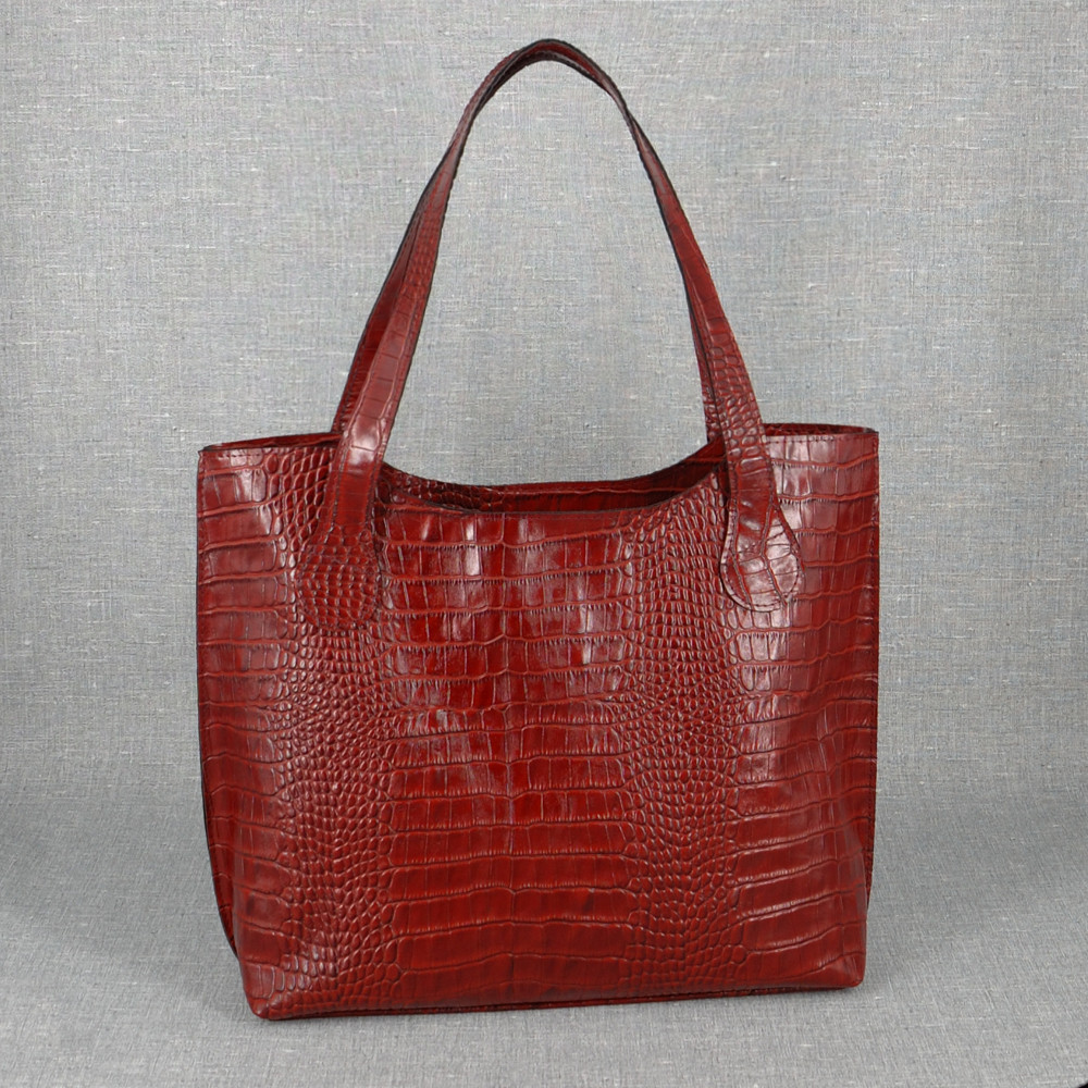 Жіноча сумка шкіряна 01 червоний "Кайман"