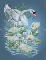 Схема на тканині для вишивки бісером Лебеді ЧВ-5167 БісерОк