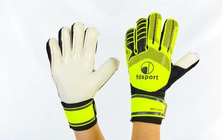Перчатки вратарские для футбола подростковые FB-579-2 FDSPORT 8 черно-желтый - фото 1 - id-p1371934976