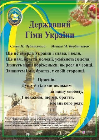Плакат. Державний гімн України