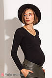 Чорний боді для вагітних і годування Fleur NR-31.041 бавовняний, фото 2