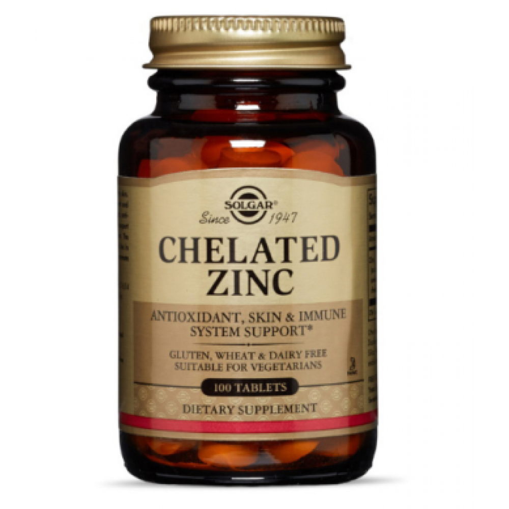 Хелат цинку Solgar Chelated Zinc - 100 Tab