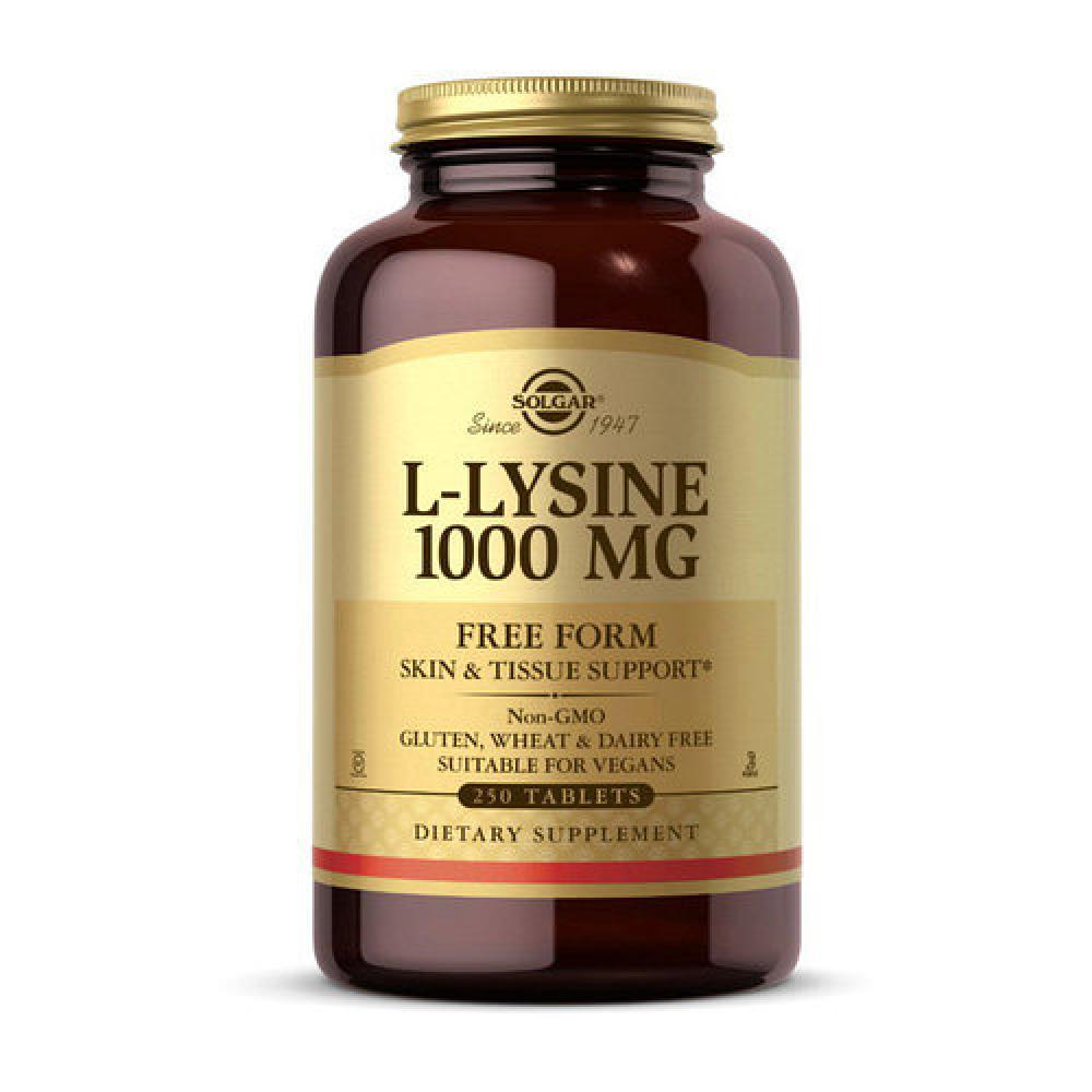Амінокислоти Solgar L-Lysine 1000 mg - 250 tab, фото 1