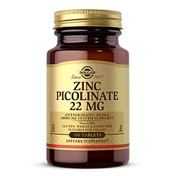 Цинк Solgar Zinc Picolinate 22 mg - 100 tab