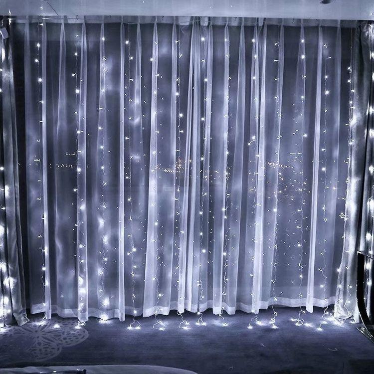 Гірлянда штора, прозчный шнур, 2*2 м, білий, з перехід 200 LED