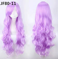 Шикарный Парик 80см длинные волнистые густые волосы Аниме Фиолетовый