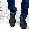 Туфлі чоловічі Alonzo чорні без шнурків з круглим носком нубук еко | Мокасини чоловічі чорні, фото 3